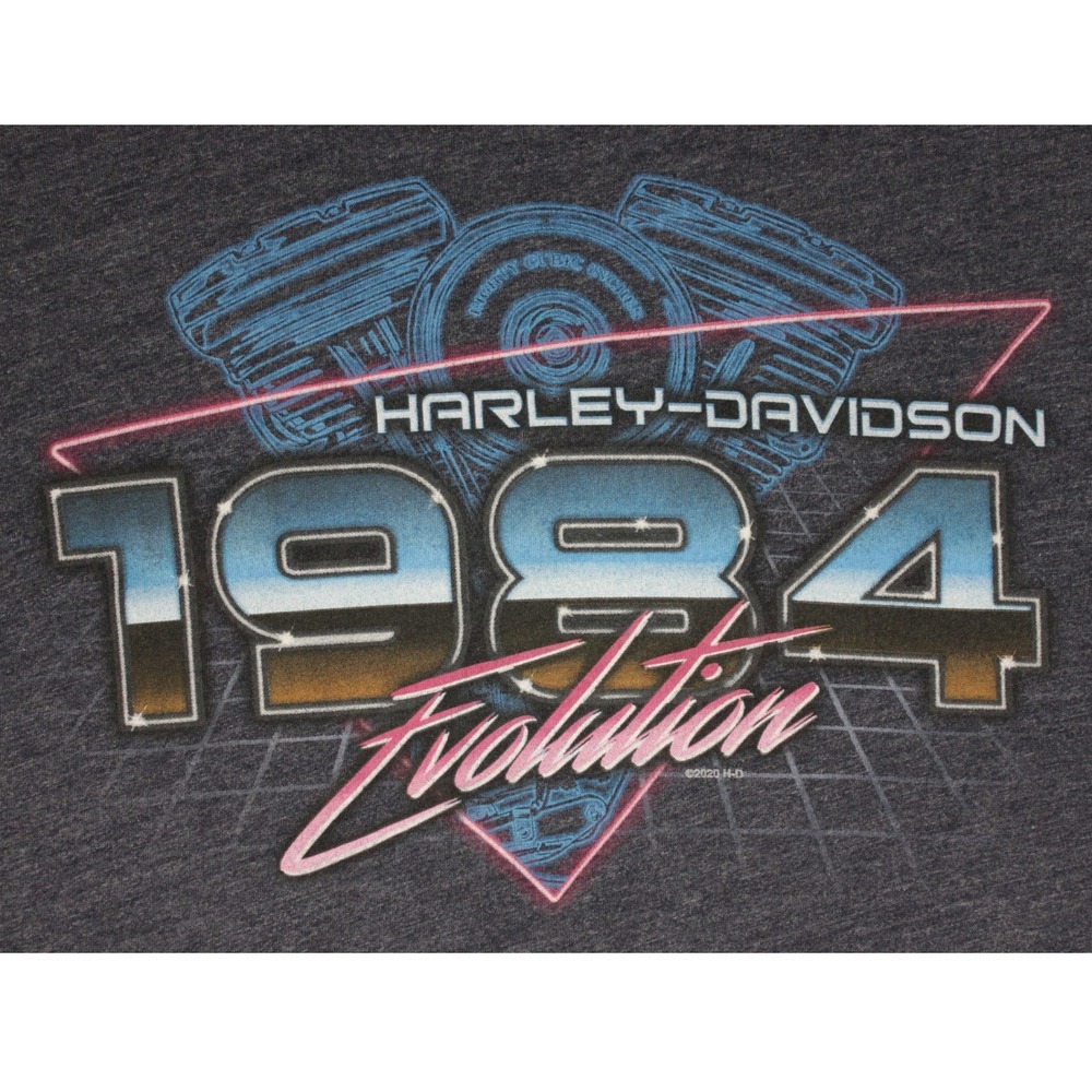 Harley Davidson 1984 Evolution T Shirt Mens 2XL Blue Bakersfield California